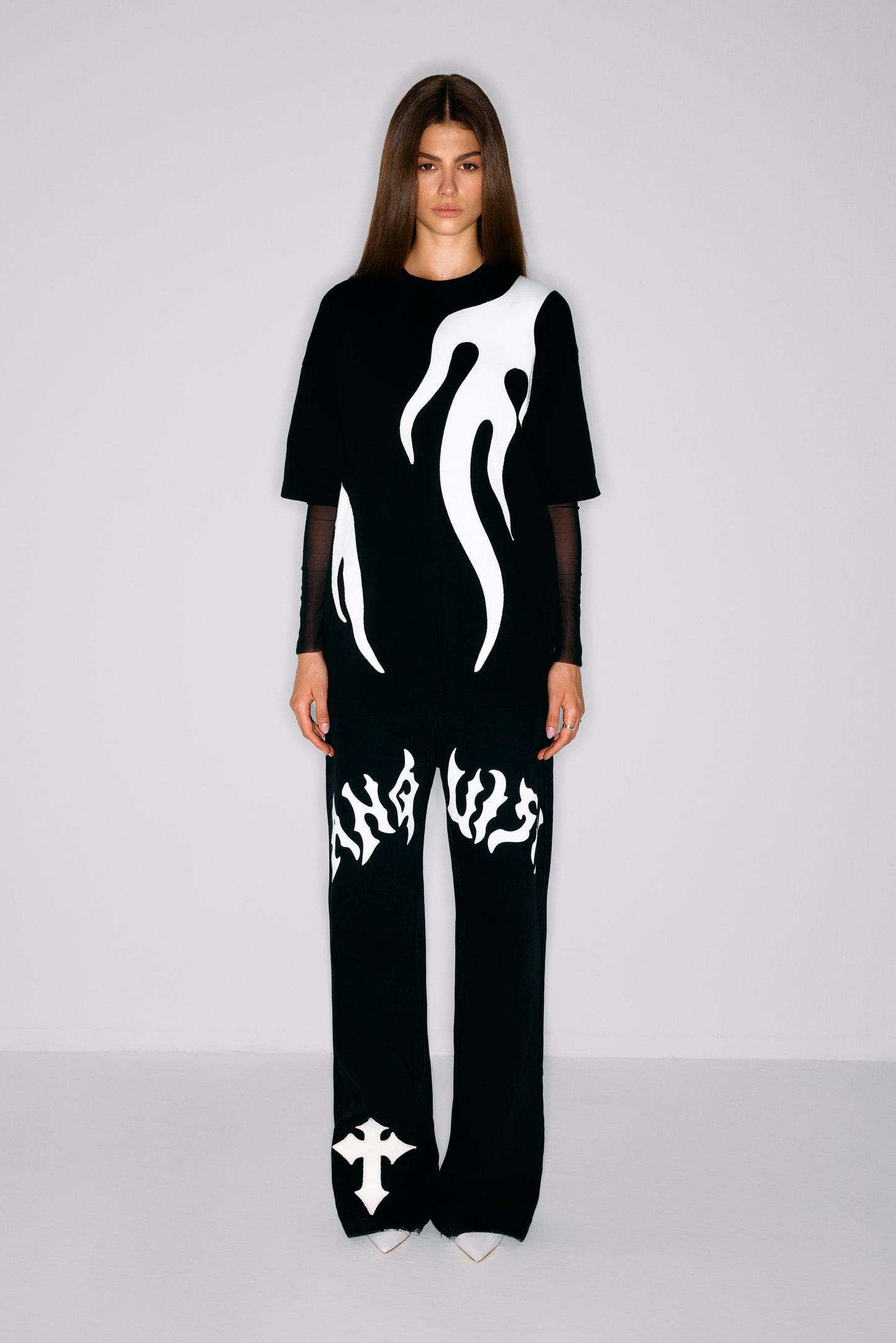 WHITE FLAMES TEE WLZ-007