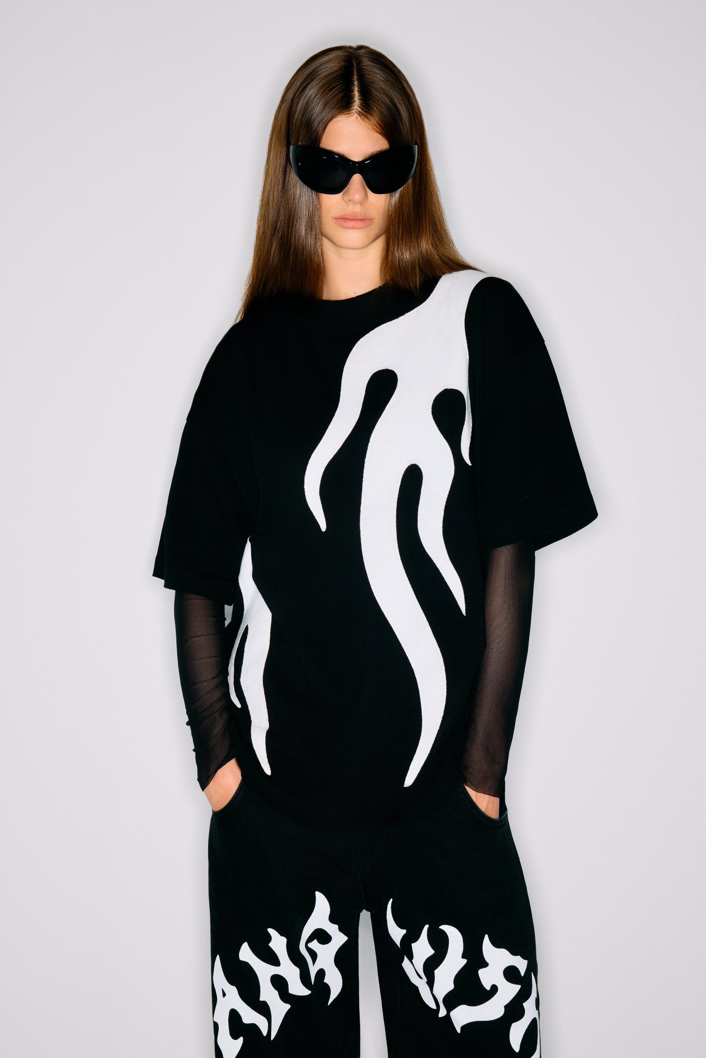 WHITE FLAMES TEE WLZ-007