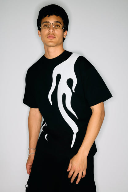 WHITE FLAMES TEE MLZ-007